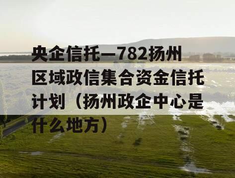 央企信托—782扬州区域政信集合资金信托计划（扬州政企中心是什么地方）